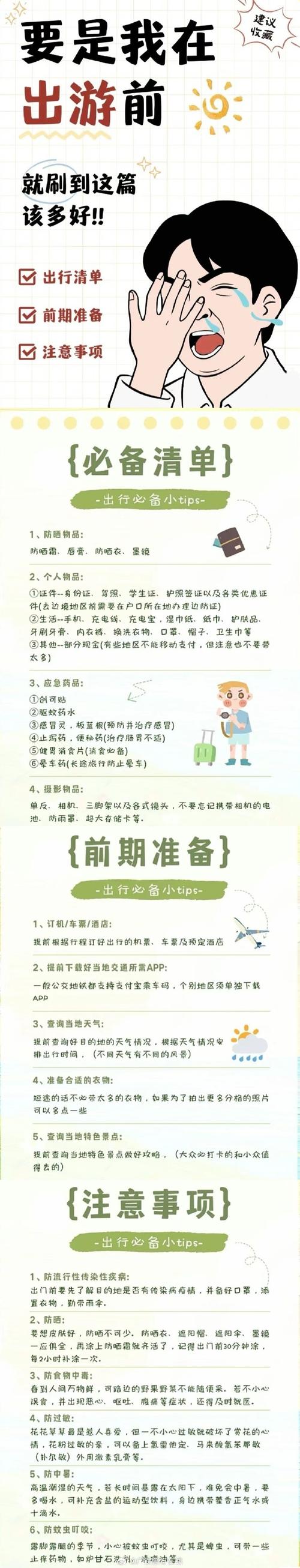 旅行准备事项