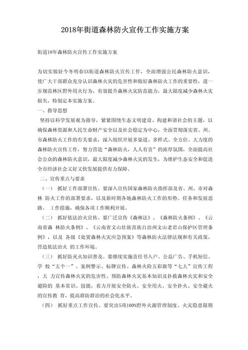 森林防火活动实施方案