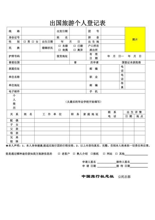 个人出国旅游需要什么手续