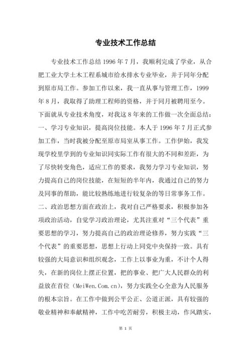 2023专业技术工作总结